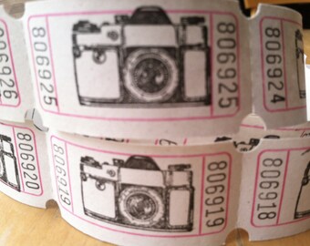 Travel Camera Vintage Style Hand Stamped Carnival Tickets