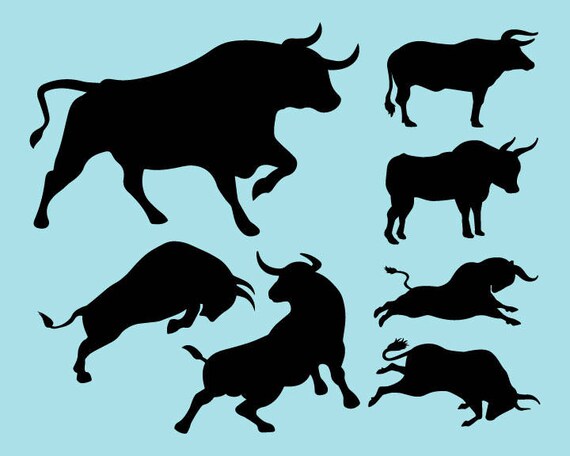 Download SVG DXF PNG Bulls Cut Files Silhouette Bulls Cutting