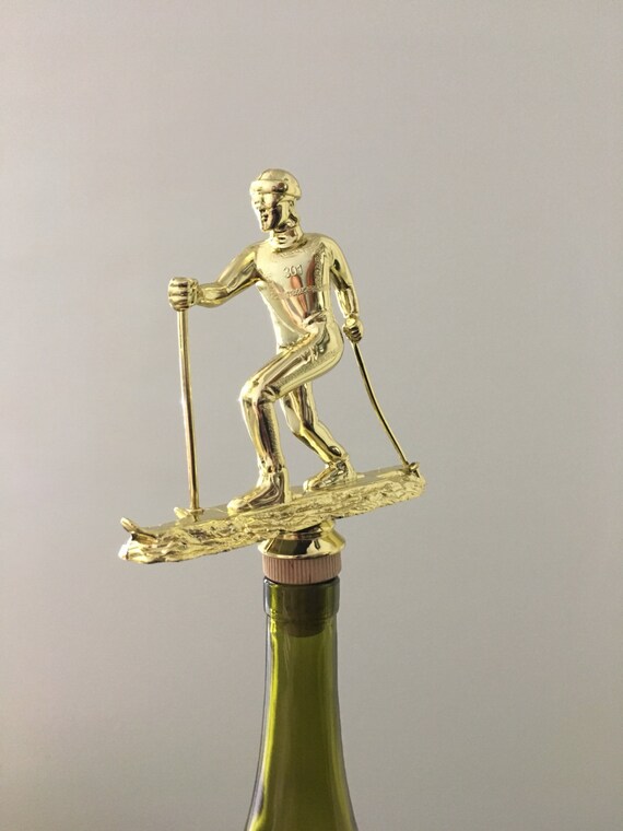 Cross Country Skiing Wine Stopper