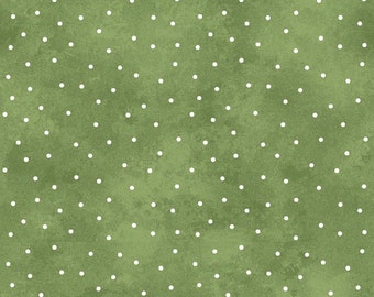 Scattered Dots - Medium Green by Maywood Studio (8119-GE) Cotton Fabric Yardage