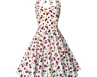 Strawberry Dress Fruit Dress Summer Dress Sun Dress Rockabilly Dress Pin Up Dress 50s Retro Plus Size Holiday Dress Party Dress Beach Dress