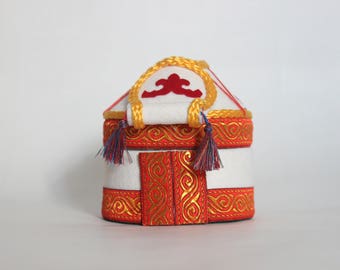 Small Yurt - Storage Box, Jewelry Storage, Container, Chest, Yurt Jewelry Case, Yurt Decoration