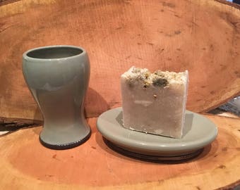 soap dish and toothbrush holder, water glass green ceramic soap dish bathroom decor