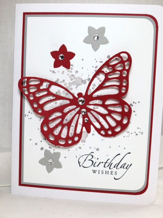 handmade birthday card stampin up happy birthday butterfly
