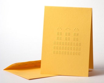 Braille Birthday Card | Birthday Cake | Yellow
