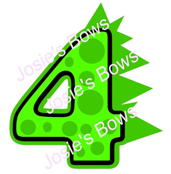 Download Dinosaur Birthday Number 4 Cut Cutting File Contains : SVG.