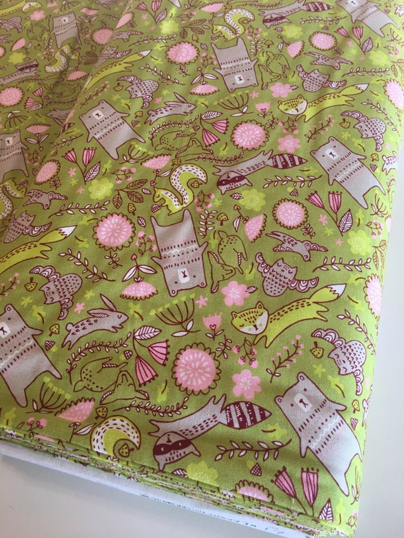 Woodland Nursery fabric Modern Baby Quilt fabric Girl