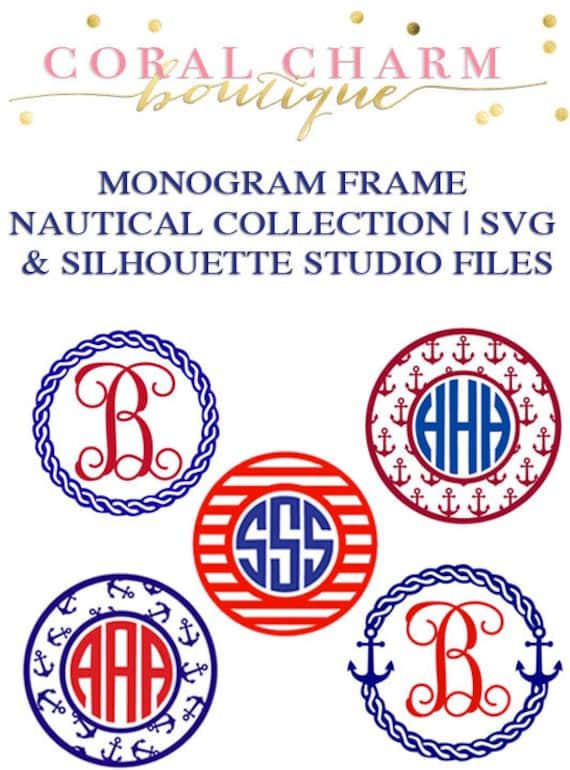 Download Monogram Nautical Frame Collection for Cutting Machines SVG