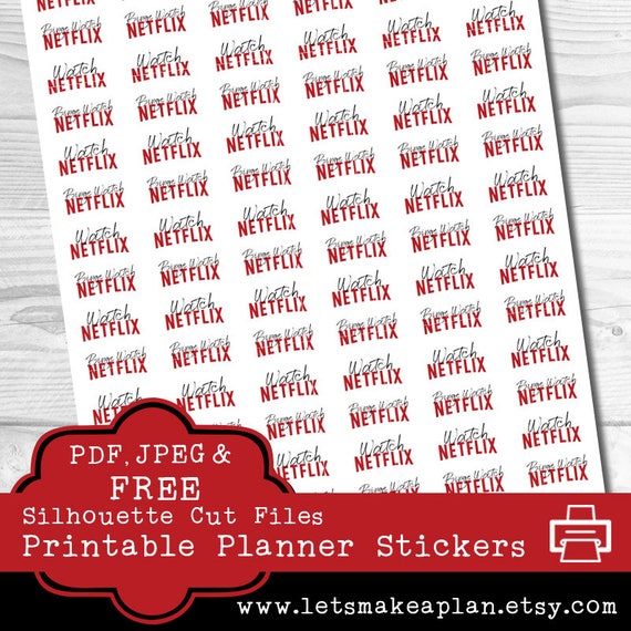 Netflix Stickers Printable Stickers Planner Stickers Cut