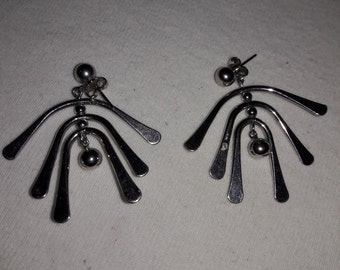 Modern Silver Plated Vintage Pierced Earrings