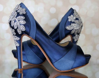 navy blue heels for wedding