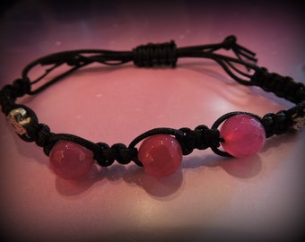 Pink bracelet, macrame bracelet