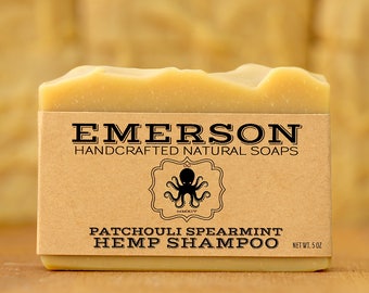 Patchouli Mint 100% Natural Hemp + Broccoli Seed Oil Shampoo Bar • Natural Shampoo, Palm Free, Solid Shampoo, Sulfate Free, Zero Waste