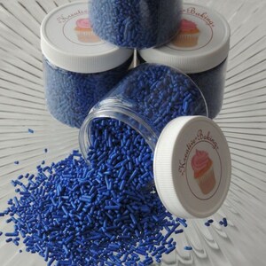 Dark Blue Jimmies are a classic for all your baked treats as well as a fun topper for ice cream sundaes!