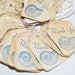 Nautical wedding. 33 sea shells thank you favor tags, beach theme party, hand stamped, destination ocean party theme