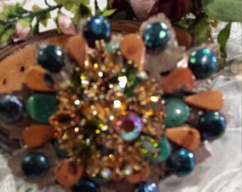 Vintage jeweled belt buckle