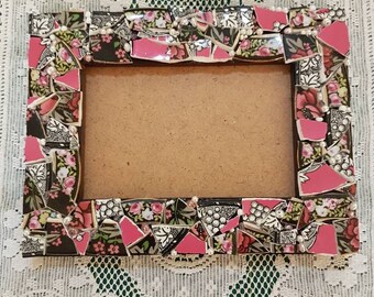Pretty Mosaic Assemblage Picture Frame 6" x 8"