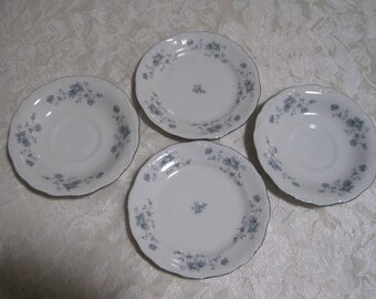 4 Johann Haviland Bavaria Germany '' BLUE GARLAND '' Plates