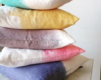 DipDye Pillow - ombre pillow - linen pillow COVER ONLY