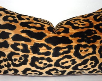 Braemore Jamil Velvet Cheetah Animal Print Pillow Cover Velvet Black & Tan Lumbar Pillow Cover Leopard Print 12x18 12x20