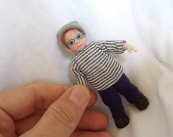 Ooak doll, one of a kind doll, handmade boy, dollhouse,polymer clay, handsculpt art doll, artist Doll