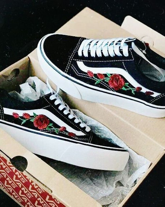 broderie vans roses broderie vans roses