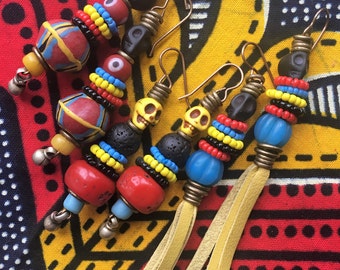 Tribal earrings, Gipsy, Ethnic, Hippie, Nomad