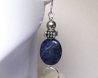 Molten Silver and Sodalite Earrings