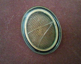 Antique Victorian Mourning Hair Brooch Pendant Jewelry Woven Hair