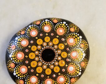 Hand-painted mandala rock #12
