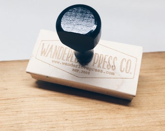 Custom Logo Stamp, Business Stamp, Custom Rubber Stamp, Business Logo, Business Card Stamp, Custom Art Stamp | Wanderlove Press