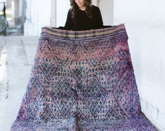 AFTERGLOW - Vintage Beni M'Guild Moroccan Rug (faded shades of purple, blue, hint of pink)
