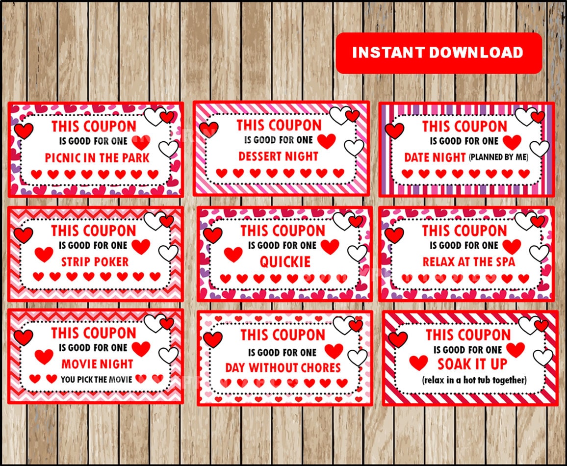 Printable Valentines Day Coupons For Boyfriend
