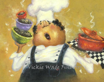 Market Chef Art Print fat chefs chef paintings prints chef