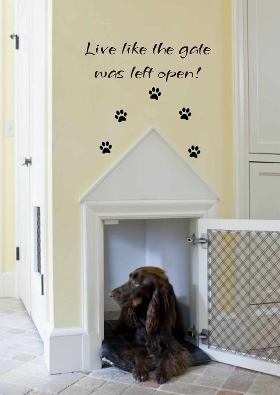 dog wall decal wall art wall vinyl decals art Live like