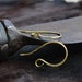 Solid brass ear hooks, brass earring hooks, handmade ear hooks, big ear hooks, hammered ear hooks, made in Italy, brass, brass ear wire,