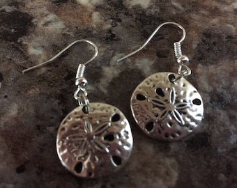 Silver Sand Dollar Earrings