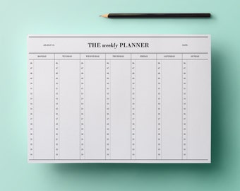 50% SALE | Weekly planner - hours (6 am to 12 am) #5 | Cute Stationery