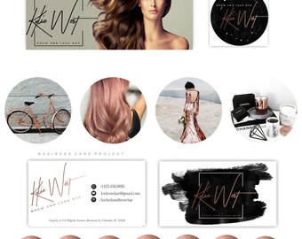 Full premade branding kit - Rose gold, Black & white