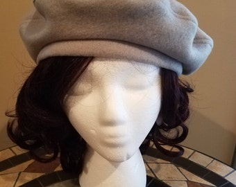 Light Gray Beret Hat Tam