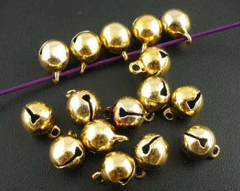 30 Gold Jingle Bells, 8 mm Round (1851)