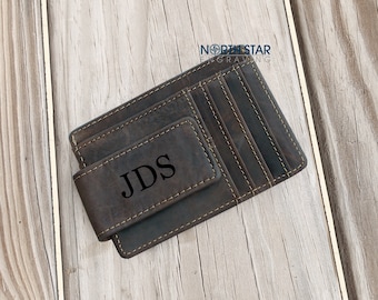 Leather Money Clip, Personalized Money Clip, Personalized Leather Money Clip, Leather Wallet Men, Gifts for Dad, Gifts for Him, Husband Gift