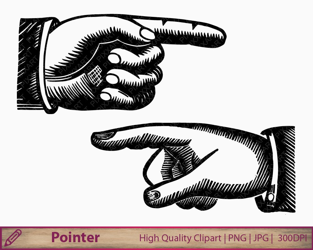 Pointing finger clipart point hand clip art retro graphics