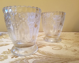 NEW Set of 6 Votive Candle Holders, Patterned, Clear