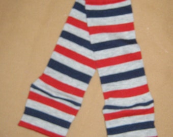 Leg warmer, Infant, Newborn -Red, Navy and Grey stripe warmers- infant leg warmer, newborn leg warmer, baby girl leg warmer, baby leg warmer
