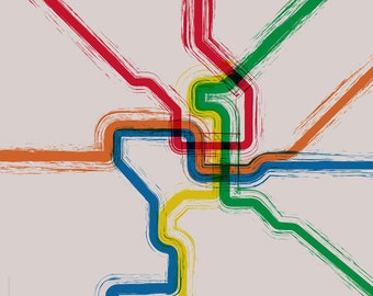 Washington DC Metro Map Cafe Mount - 20x20