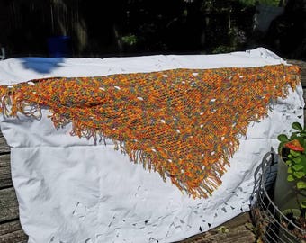 Fringed Shawl - Heavy Rainbow