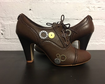 Steampunk Ladies Lace Up Ankle Boots