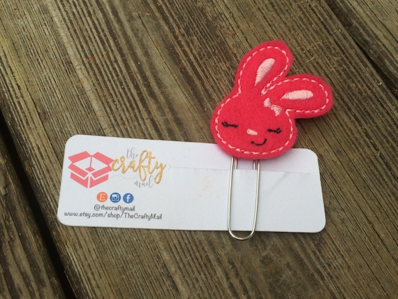 Cute Bunny Face Planner Clip/Planner Clip/Bookmark. Easter planner clip