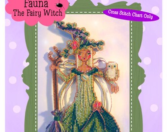 Brooke's Books Fauna The Fairy Witchie-poo Ornament INSTANT DOWNLOAD Cross Stitch Chart